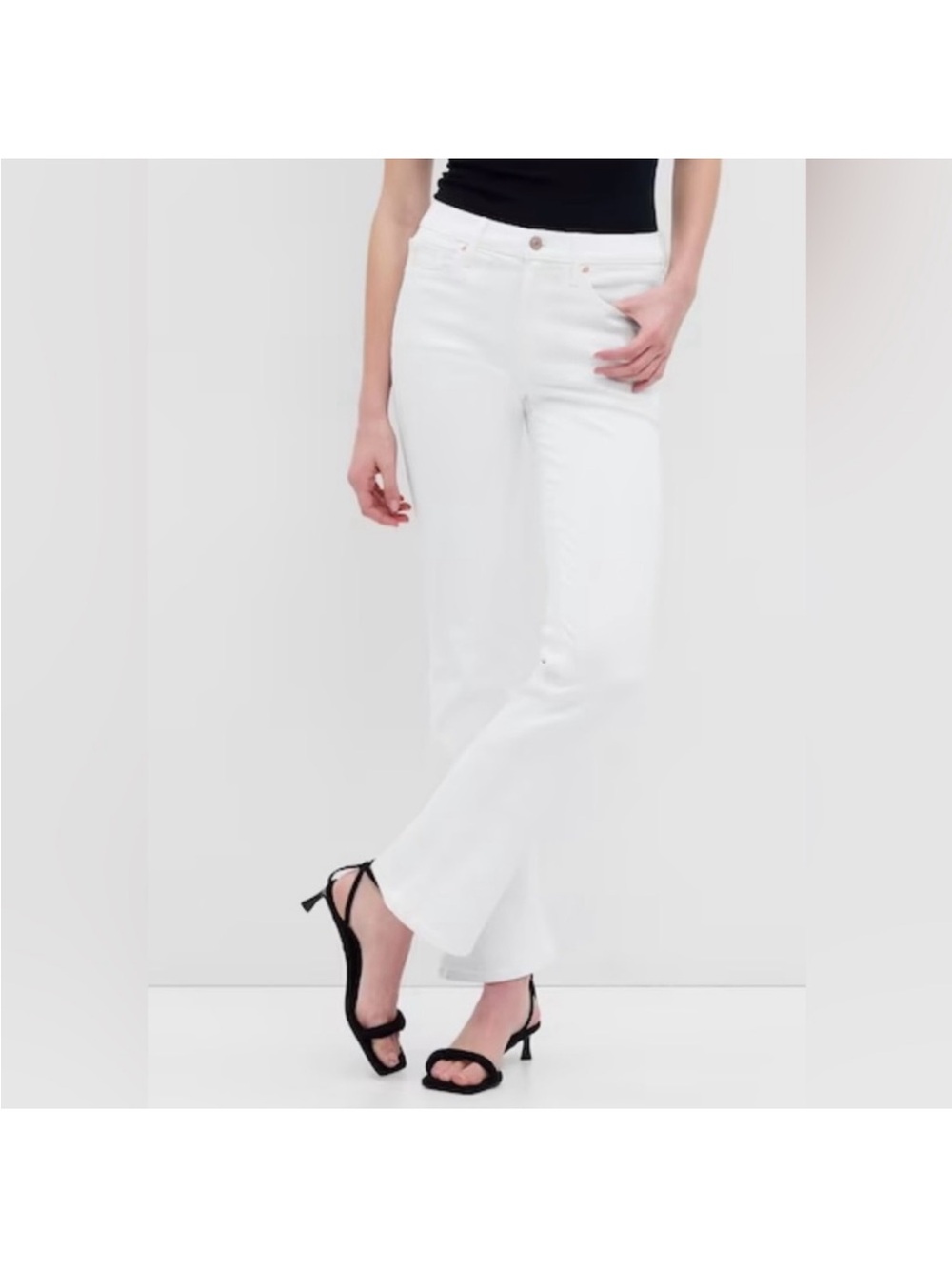 NWT GAP Mid Rise Y2k Baby Boot Jeans Size 33/16 in Optic White RETAIL $80